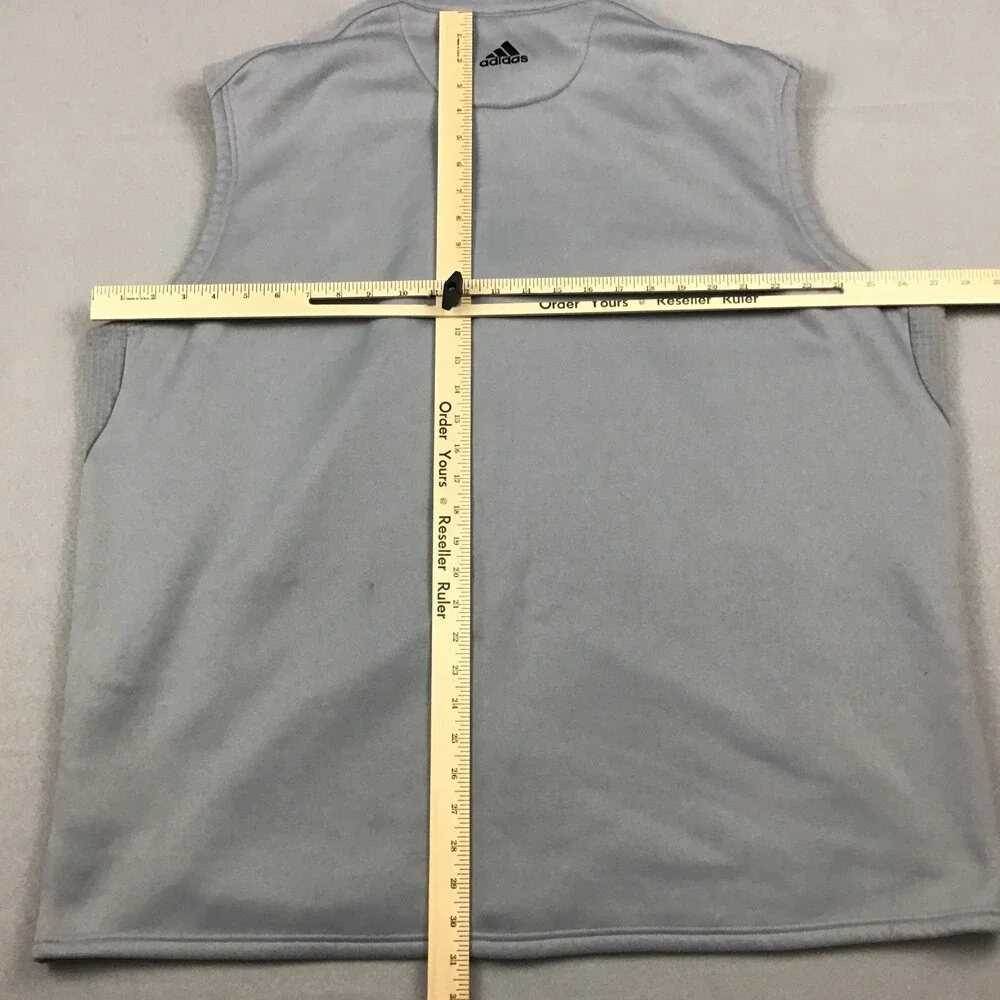 Adidas Vest Men 2XL Gray Climaheat Golf Full Zip Sleeveless Jacket Performance
